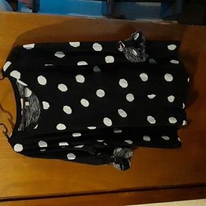Zim & zoe black polka dot 3/4 sleeve 26w